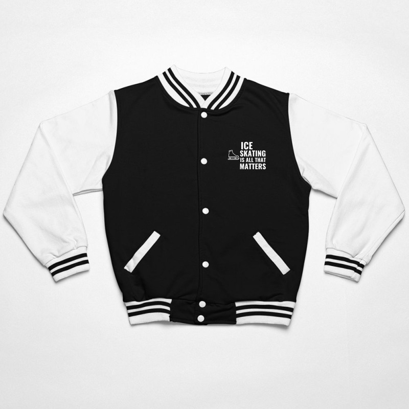 Ice Skating Is All That Matters White Bomber Jacket | Artistshot