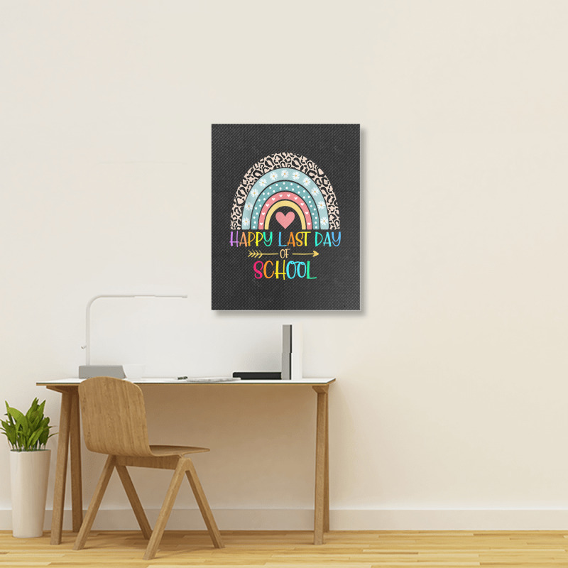 Happy Last Day Of School Teacher Student Graduation Rainbow 357 Portrait Canvas Print | Artistshot