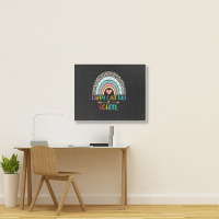 Happy Last Day Of School Teacher Student Graduation Rainbow 357 Landscape Canvas Print | Artistshot