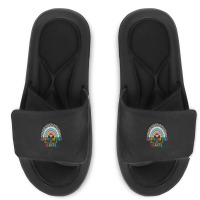 Happy Last Day Of School Teacher Student Graduation Rainbow 357 Slide Sandal | Artistshot