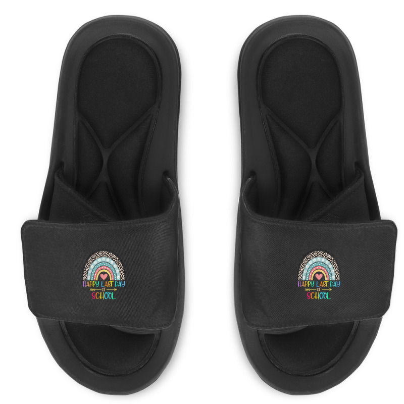 Happy Last Day Of School Teacher Student Graduation Rainbow 357 Slide Sandal | Artistshot