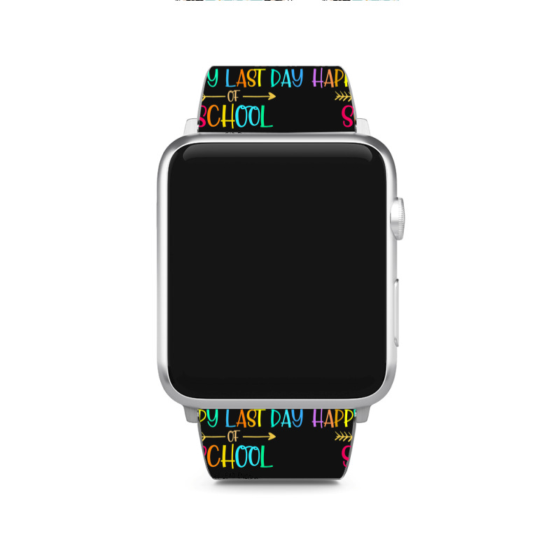 Happy Last Day Of School Teacher Student Graduation Rainbow 357 Apple Watch Band | Artistshot