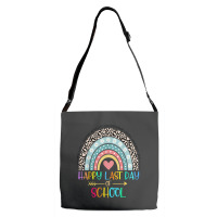 Happy Last Day Of School Teacher Student Graduation Rainbow 357 Adjustable Strap Totes | Artistshot