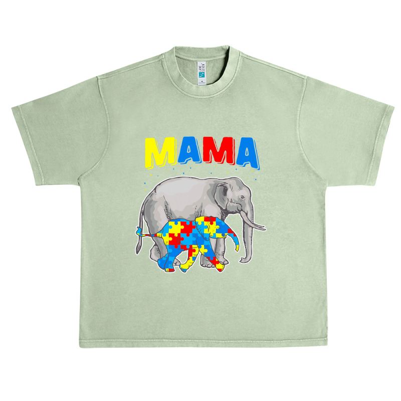 Mama Elephant Autism Awareness Urban Heavy T-shirt by Michael	Kilburn | Artistshot