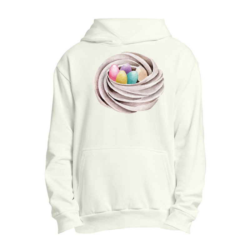 Handrawn Easter Themed Food T  Shirt Meringue Cookie Nest With Colorfu Urban Pullover Hoodie by thymeartiste | Artistshot