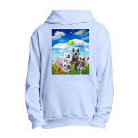 Blue Red White Heeler Cattle Dogs Playing Ball T Shirt Urban Pullover Hoodie | Artistshot