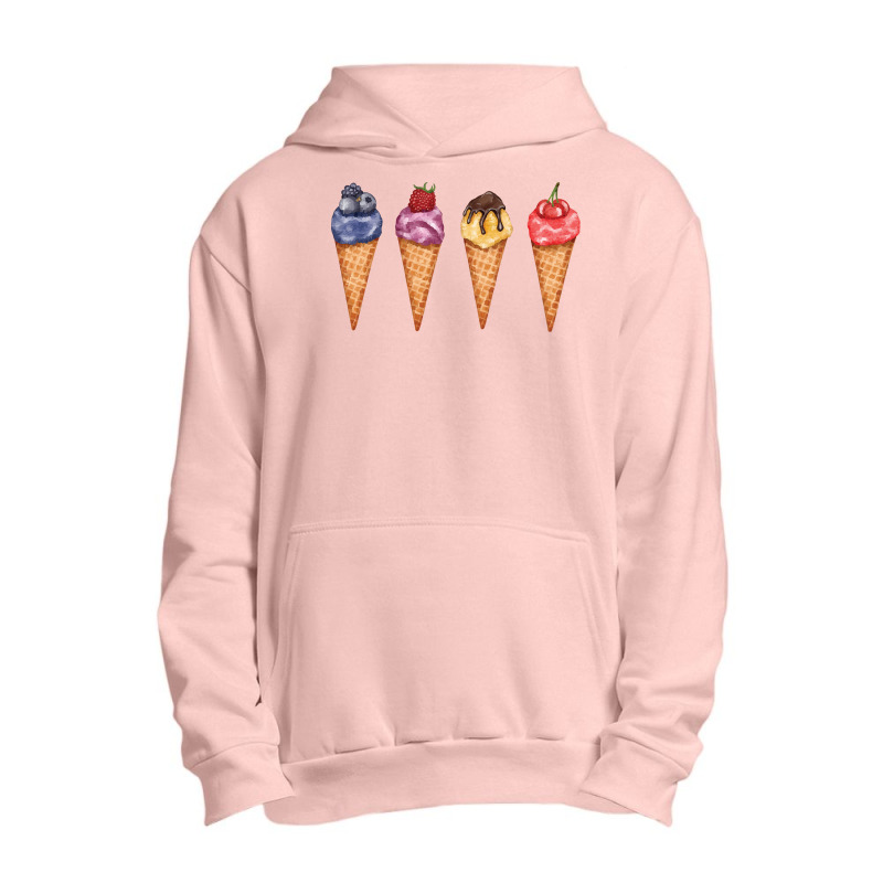 Assorted Ice Cream Cones T  Shirt Assorted Ice Cream Cones Set   Blueb Urban Pullover Hoodie by guillemotmare | Artistshot