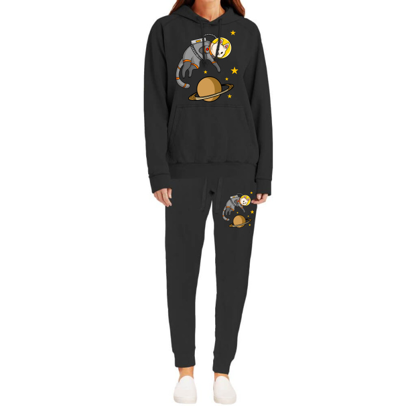 Cat Astronaut Cartoon Hoodie & Jogger Set | Artistshot