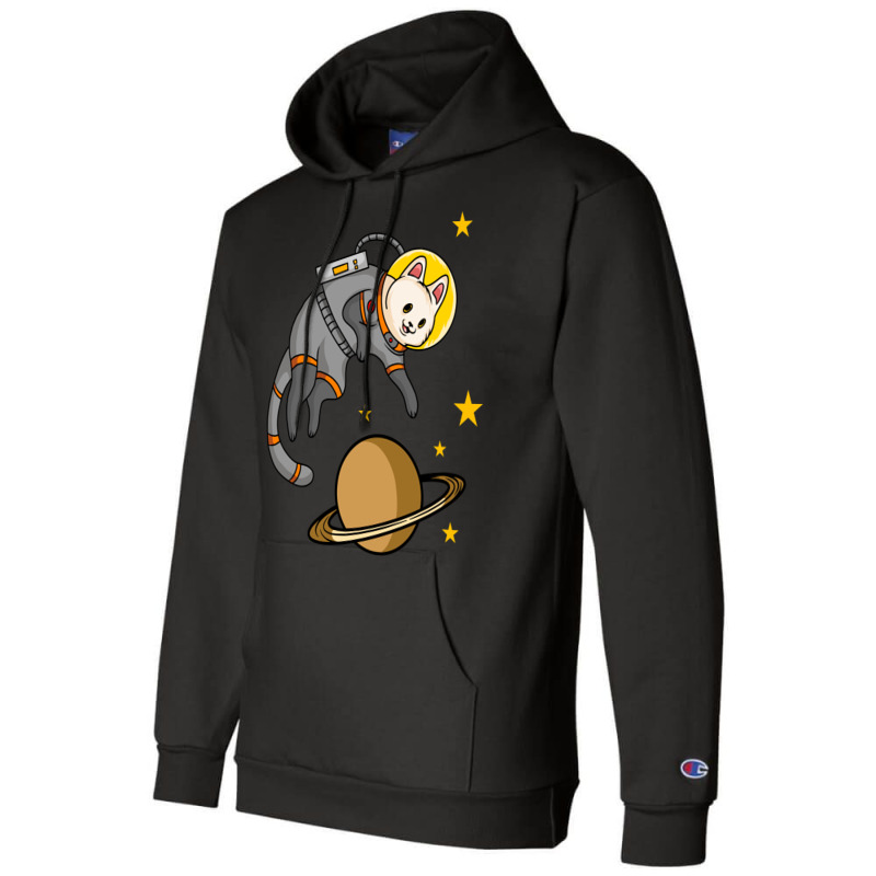 Cat Astronaut Cartoon Champion Hoodie | Artistshot