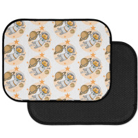 Astronaut Cat Flying In Space Amazed To See Planet Rear Car Mat | Artistshot