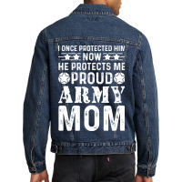 I Once Protected Him Now He Protects Me Proud Army Men Denim Jacket | Artistshot