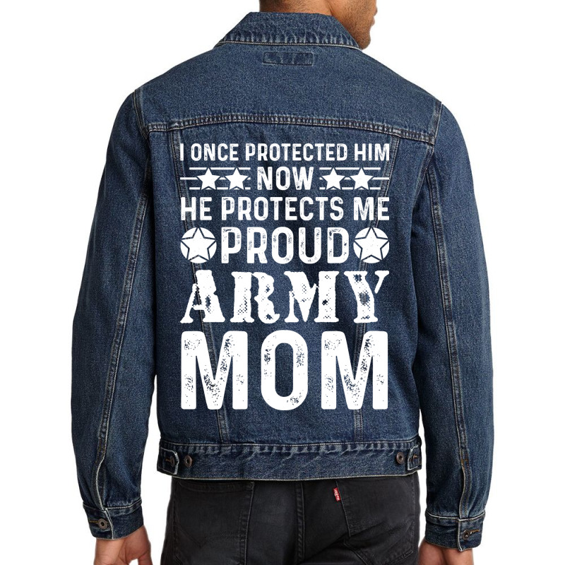 I Once Protected Him Now He Protects Me Proud Army Men Denim Jacket | Artistshot