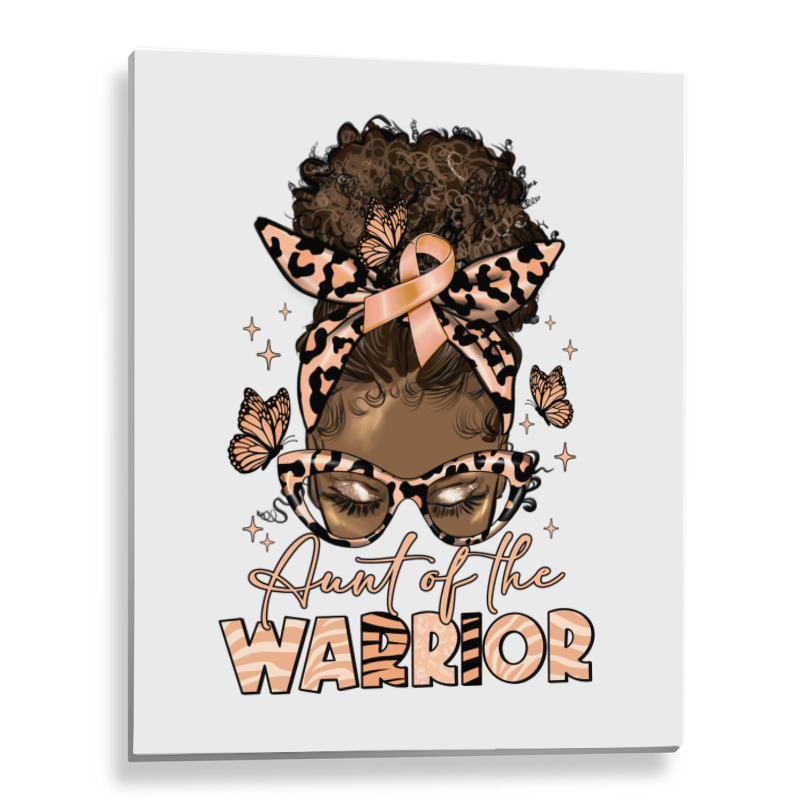 Aunt Of The Warrior Endometrial Cancer Metal Print Vertical | Artistshot