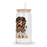 Aunt Of The Warrior Endometrial Cancer Glass Tumbler | Artistshot