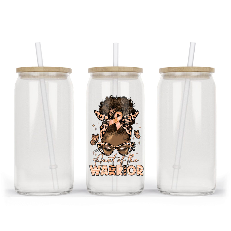 Aunt Of The Warrior Endometrial Cancer Glass Tumbler | Artistshot