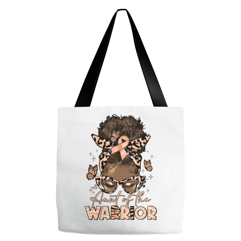 Aunt Of The Warrior Endometrial Cancer Tote Bags | Artistshot