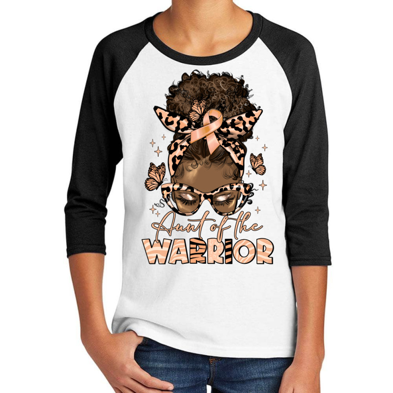 Aunt Of The Warrior Endometrial Cancer Youth 3/4 Sleeve | Artistshot