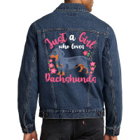 Dachshund T  Shirt Dachshund Dog Lover Men Denim Jacket | Artistshot