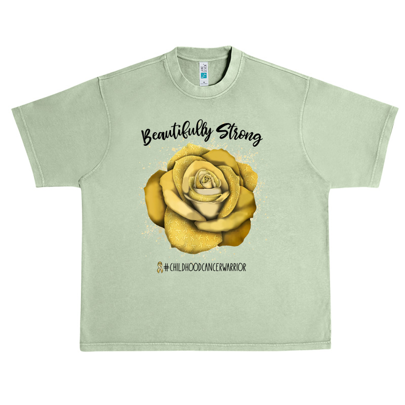 Beautifully Strong Childhood Cancer Warrior Rose T Shirt Urban Heavy T-shirt | Artistshot