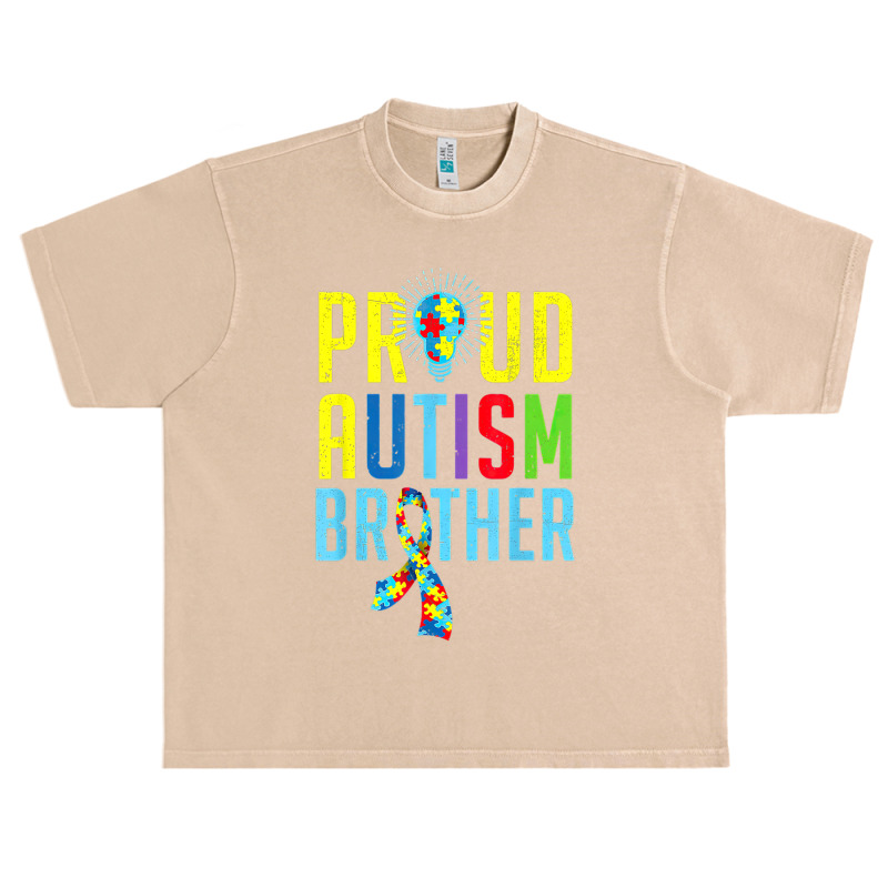 Proud Autism Brother Sibling Autism Awareness Urban Heavy T-shirt | Artistshot