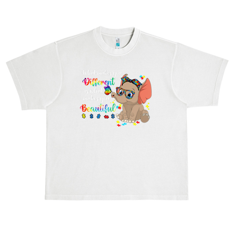 What Makes You Different Autism Awareness Month Elephant Mom Urban Heavy T-shirt | Artistshot