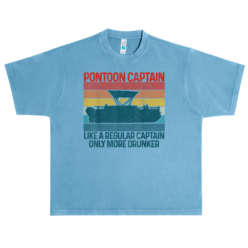 Mens Pontoon Captain Vintage Funny Pontoon Boat Boating Gift T Shirt Urban Heavy T-shirt | Artistshot