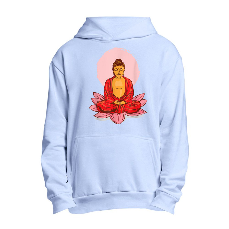 Buddhism Buddha On Lotus Meditation Buddhism Urban Pullover Hoodie by criticizematter | Artistshot