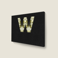 Letter W T  Shirt Letter W Monogram Olive Green Abstract Pattern Paint Landscape Canvas Print | Artistshot