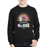 Cutest Bunnies Registered Nurse Rn Easter Rainbow Leopard Youth Sweatshirt | Artistshot