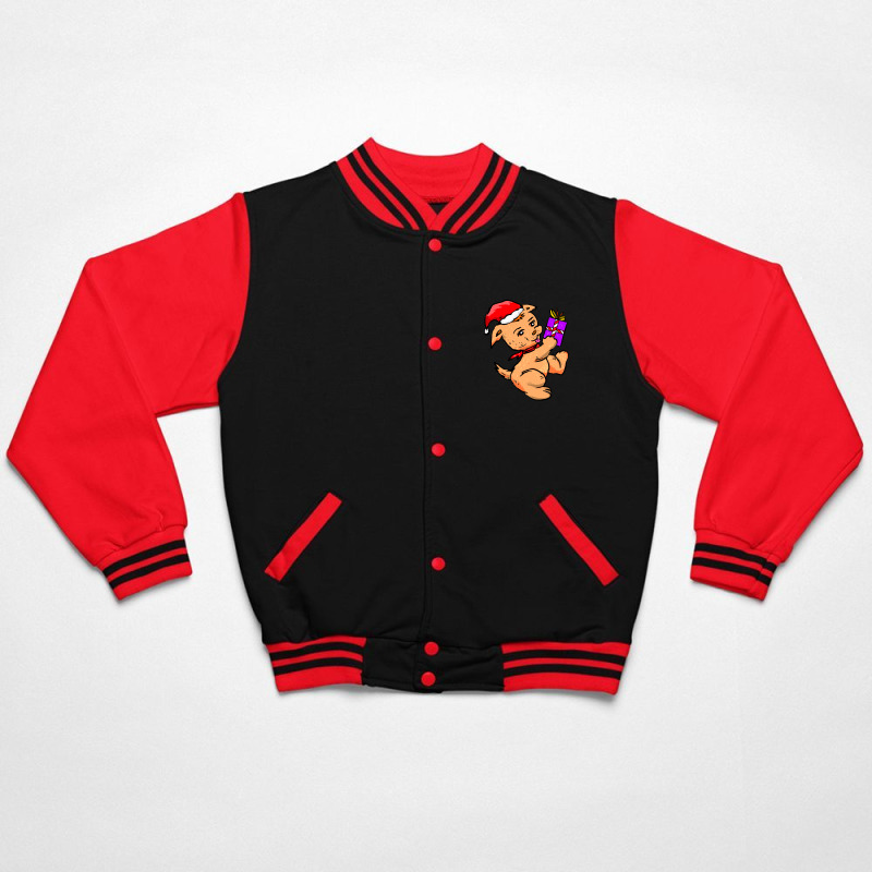 Cute Stuffed Dog Holding Christmas Bomber Jacket | Artistshot