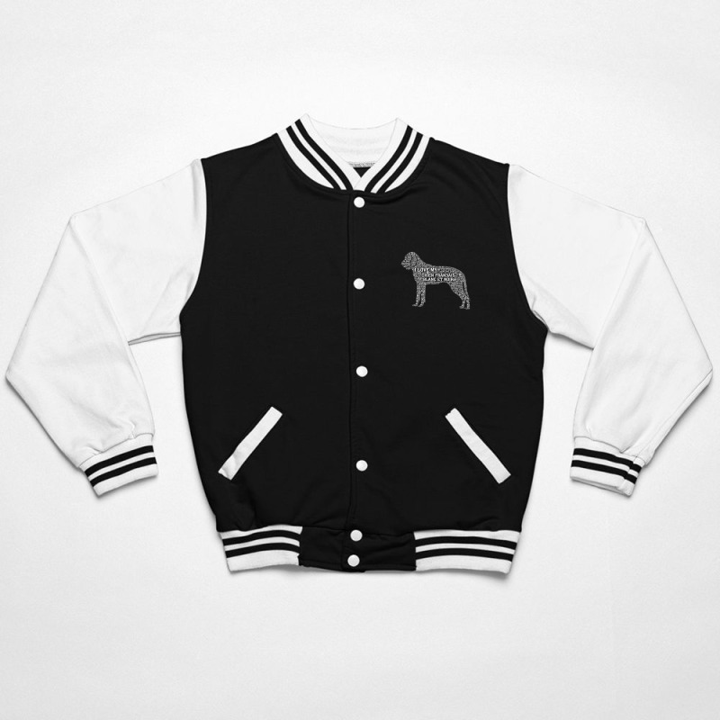 I Love My Chien Fran3ais Blanc Et Noir. Funny Gift Bomber Jacket | Artistshot