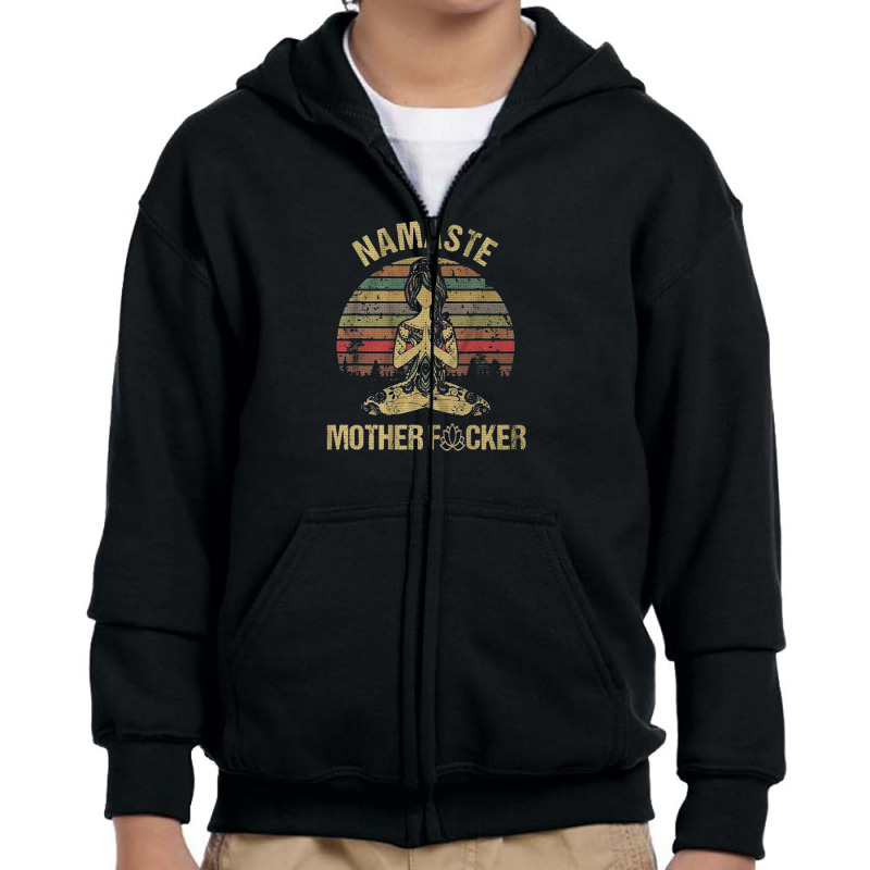 Namaste Youth Zipper Hoodie by Disgus_Thing | Artistshot