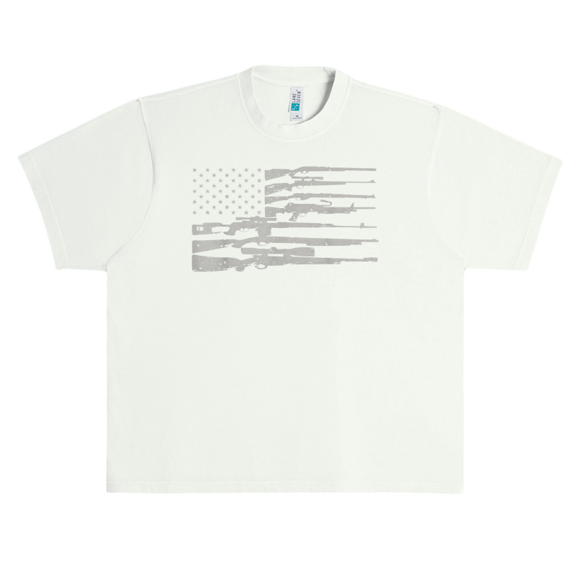 Big American Flag With Machine Guns T Shirt 2a Flag Shirt Urban Heavy T-shirt | Artistshot