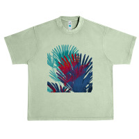 Big Palm Leaves Pattern Blue Color T  Shirtpalm Leaves Pattern Blue Co Urban Heavy T-shirt | Artistshot