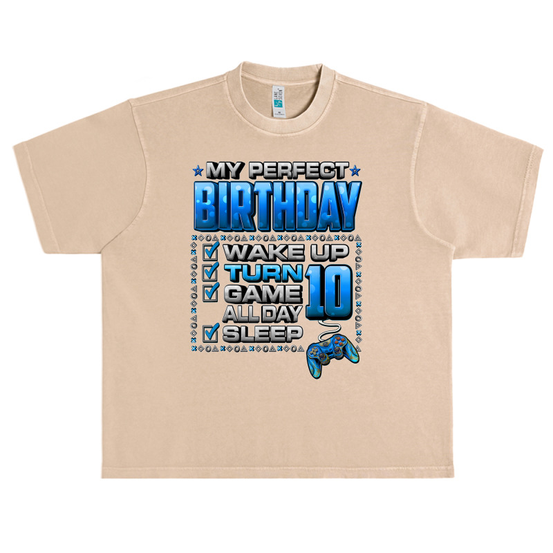 Wake Up Turn 10 Game All Day Shirt Gamer 10th Birthday Party T Shirt Urban Heavy T-shirt | Artistshot