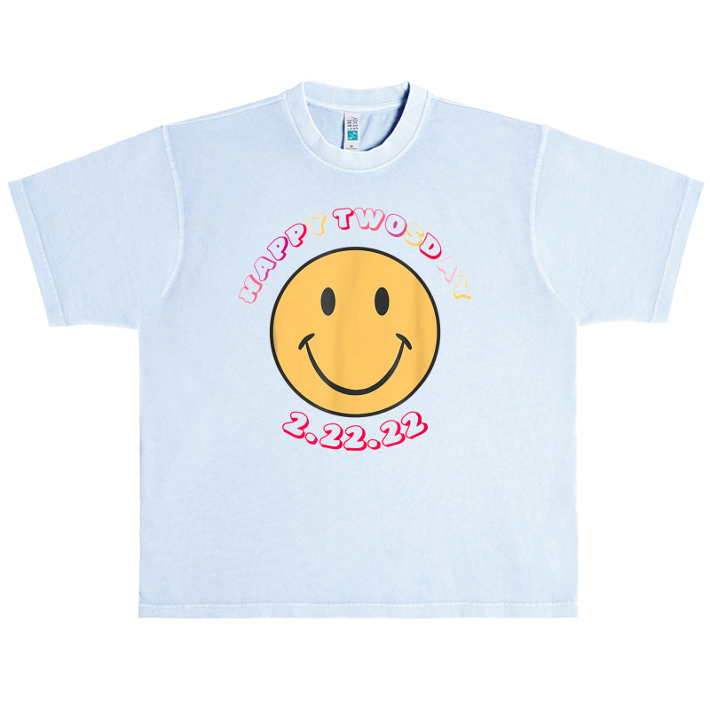 Happy Twosday Tuesday February 22nd 2022 Retro Smiley Face T Shirt Urban Heavy T-shirt | Artistshot