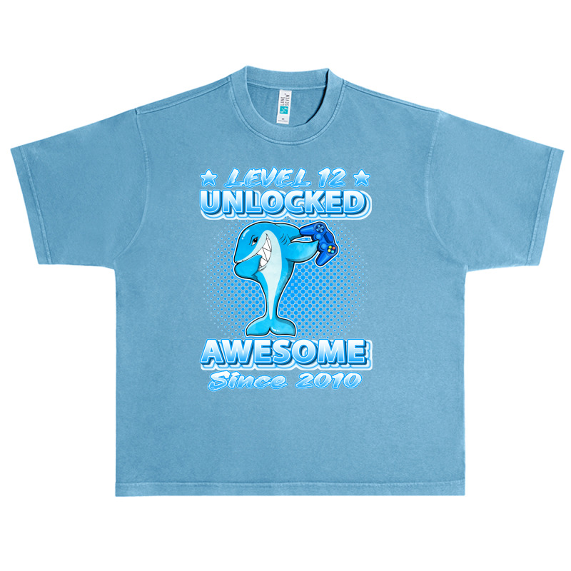 Level 12 Unlocked Born In 2010 Dabbing Shark 12th Birthday Pullover Ho Urban Heavy T-shirt | Artistshot