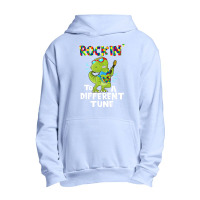 Rockin To A Different Tune Autism Awareness Dinosaur Urban Pullover Hoodie | Artistshot