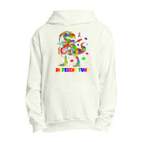 Rockin To A Different Tune Autism Awareness Trex Dinosaur Urban Pullover Hoodie | Artistshot