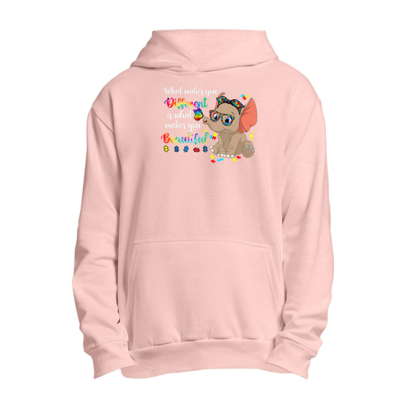 What Makes You Different Autism Awareness Month Elephant Mom Urban Pullover Hoodie | Artistshot