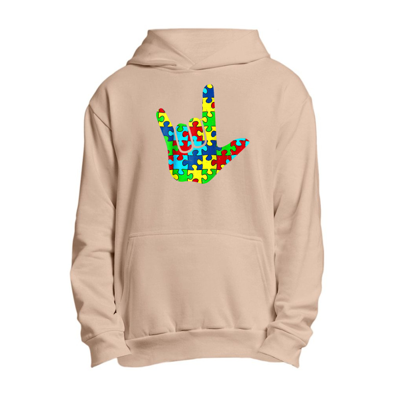 Cool Asl Love Sign Language Autism Awareness Support Urban Pullover Hoodie by LindsayYuh | Artistshot