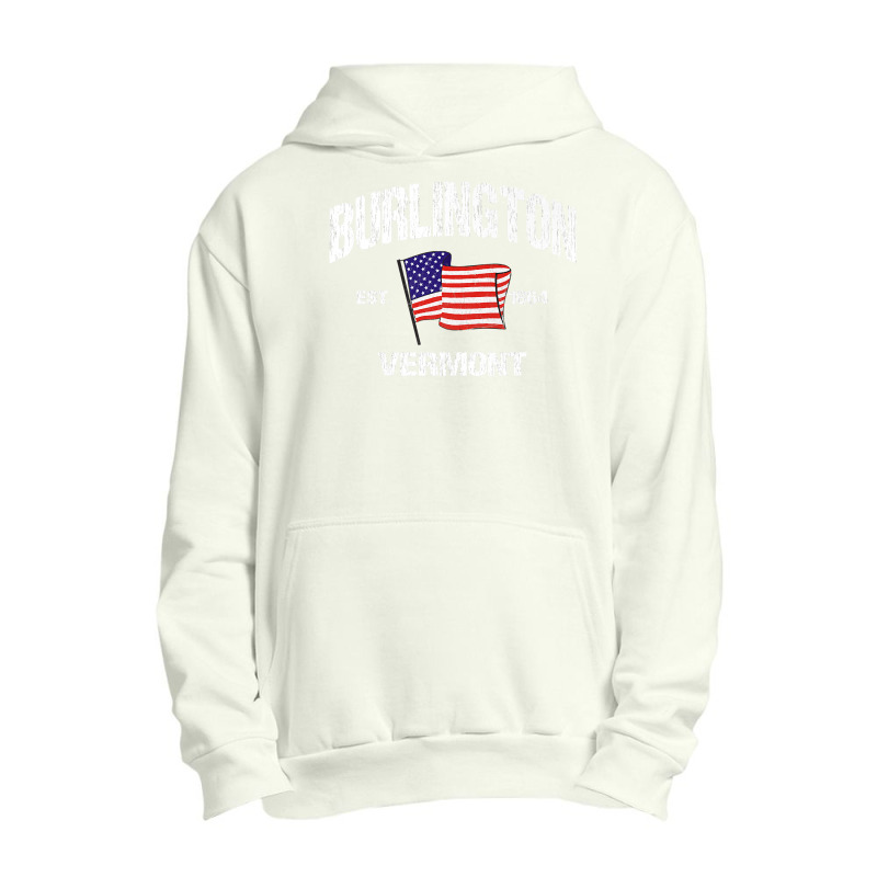 Burlington Vermont Vt Usa Stars & Stripes Vintage Style Premium Urban Pullover Hoodie | Artistshot