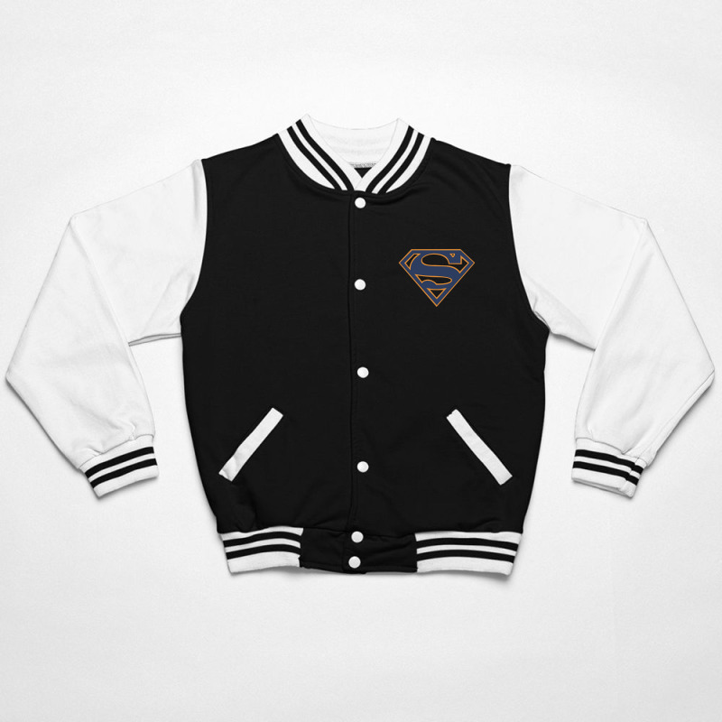 Navy And Orange Shield Bomber Jacket | Artistshot