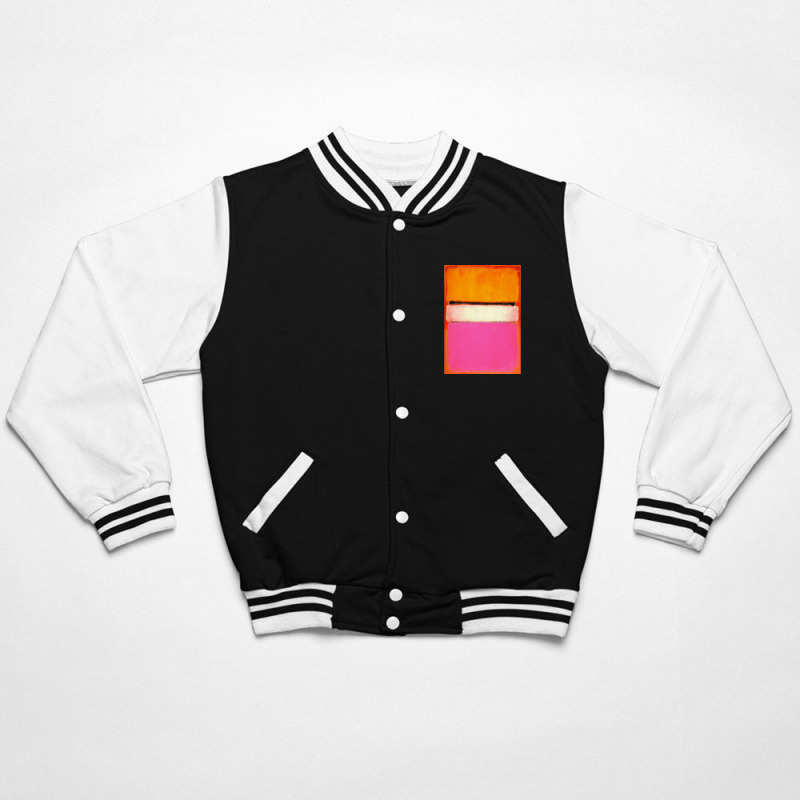 Mark White Center (yellow, Pink And Lavender On Rose) Bomber Jacket | Artistshot