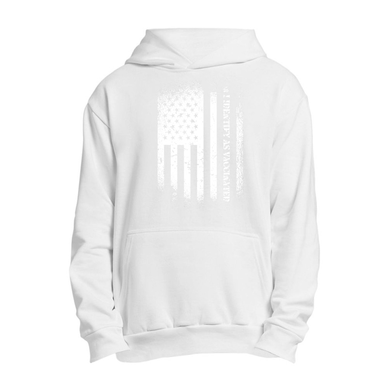 I Identify As Vaccinated With American Flag Urban Pullover Hoodie by VictorCruz | Artistshot