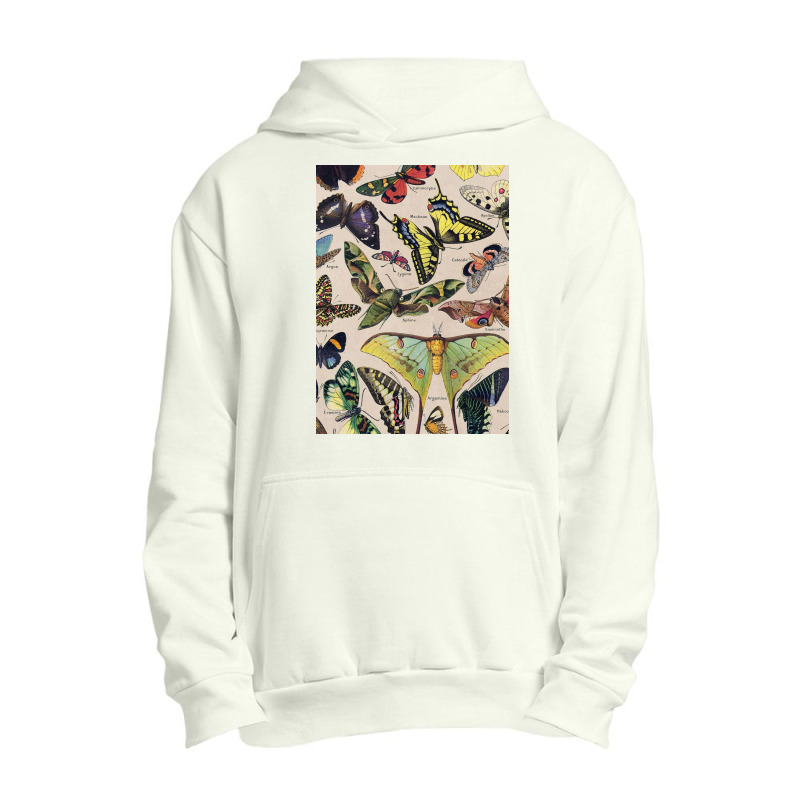 Adolphe Millot - Classic Vintage Butterfly Urban Pullover Hoodie | Artistshot