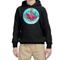 Ice Skate Christmas Youth Hoodie | Artistshot