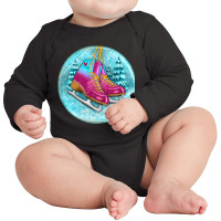 Ice Skate Christmas Long Sleeve Baby Bodysuit | Artistshot