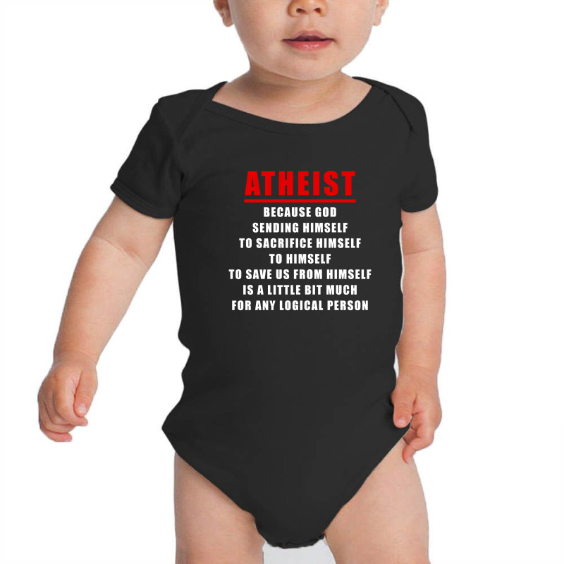 Funny Atheist Logic Anti Religious Baby Bodysuit by New Spirit | Artistshot