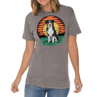 Vintage Sunset With A Cool Dog Vintage T-shirt | Artistshot